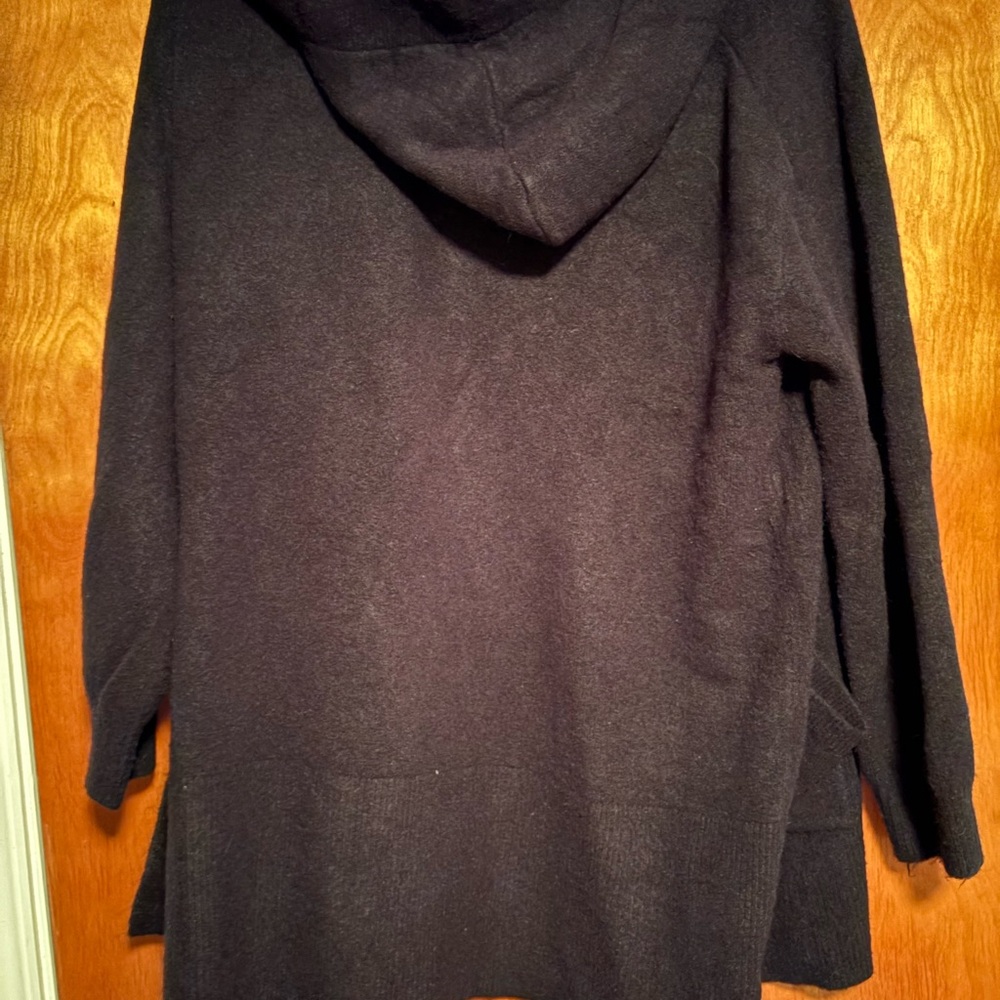 Lou & Grey black oversized cardigan with hood, size large